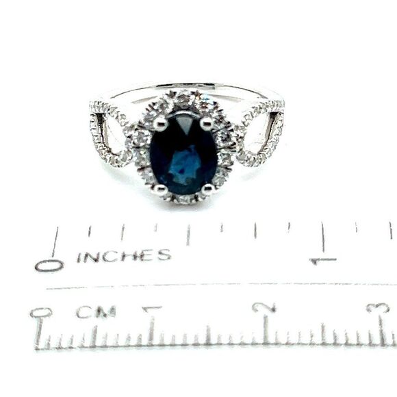 Natural Sapphire Diamond Ring 6.25 14k W Gold 2.93 TCW Certified $5,950 216682 - Picture 5 of 11